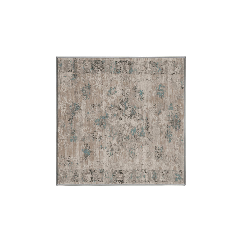 Tapis gris soyeux et moelleux, Carré 3 pi