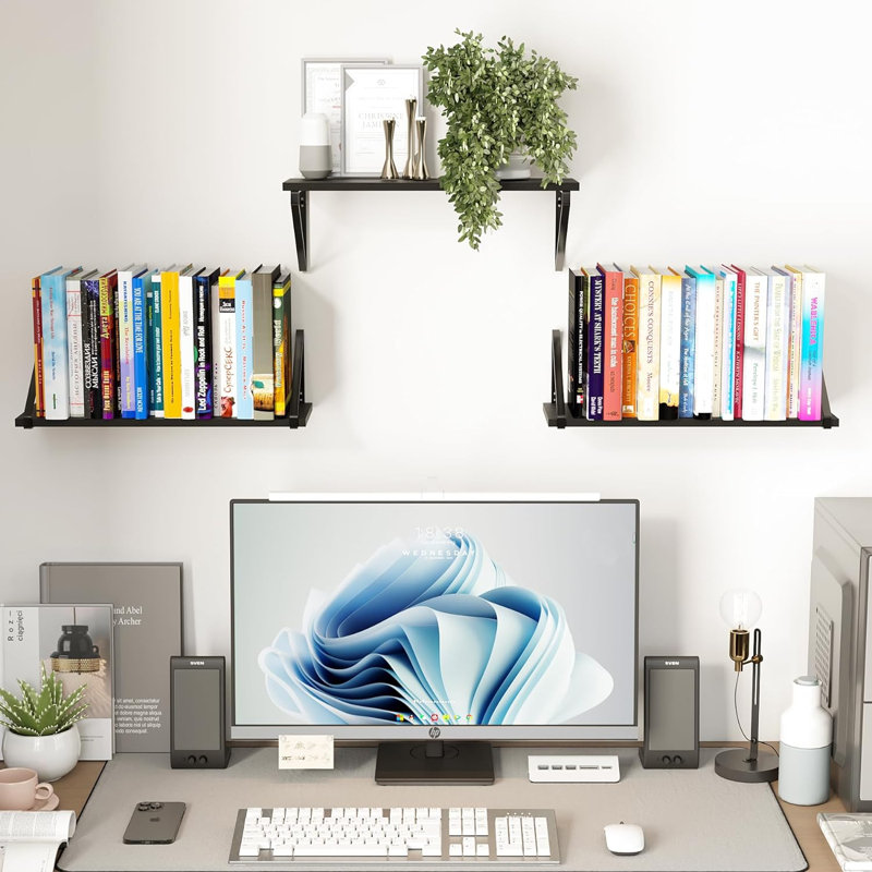 Hodslavice Floating Shelf, 5.2" H x 16.9" W x 6.1" D, Black