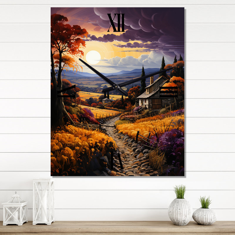 Horloge murale campagne et campagne surdimensionnée Vountyard, H 40 po x l 30 po x P 1 po