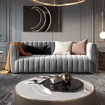 Light Luxury Velvet Fabric Modern Living Room Sofa Upholstered Sofa