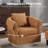 Chenille Swivel Accent Chair with Ottoman-1778469397