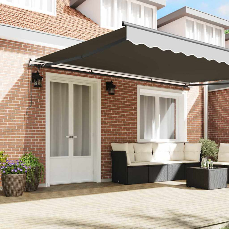 VidaXL Retractable Door / Window Awning, 400 cm W x 300 cm D, Anthracite