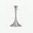 27" Tall Metal Retro Table Lamp With Silver Finish, White Linen Shade