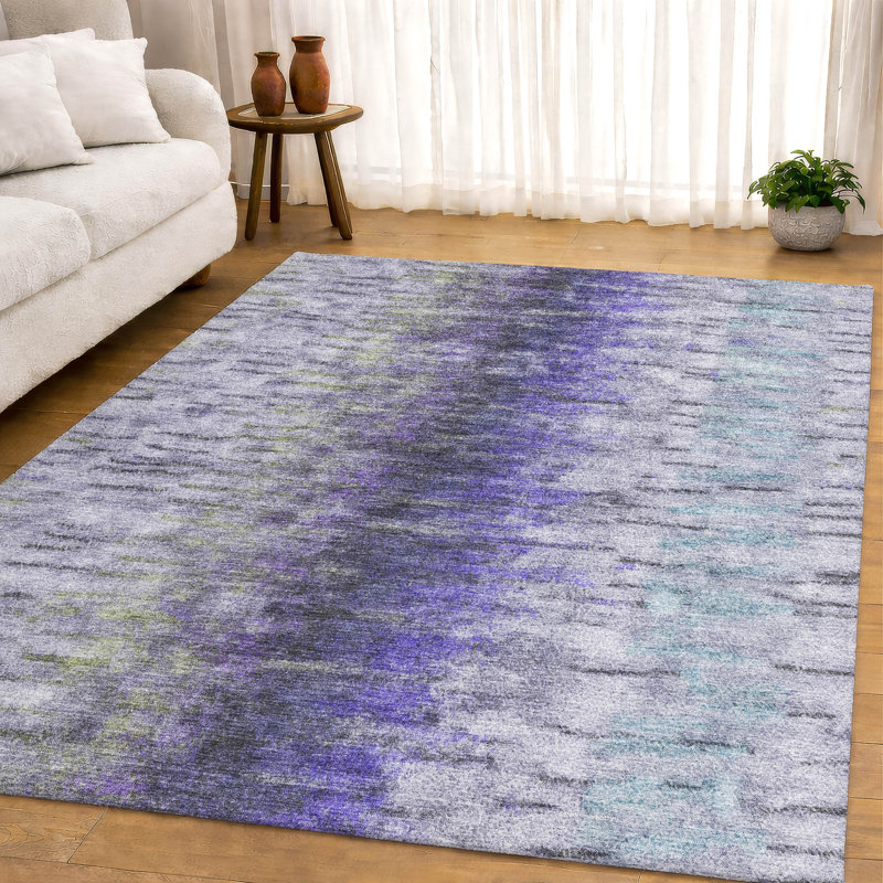 Premium Machine Washable Mayfield AMF2319 Casual Rug, 10' x 14', Purple