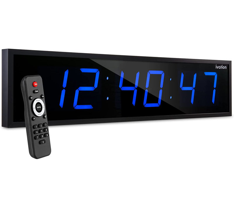 Wall Clock, Large, Blue/Black
