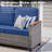 69.7" Wide Outdoor Wicker Patio Sofa, Deep Seating Outdoor Couch With Cushions For Porch Garden-968385611