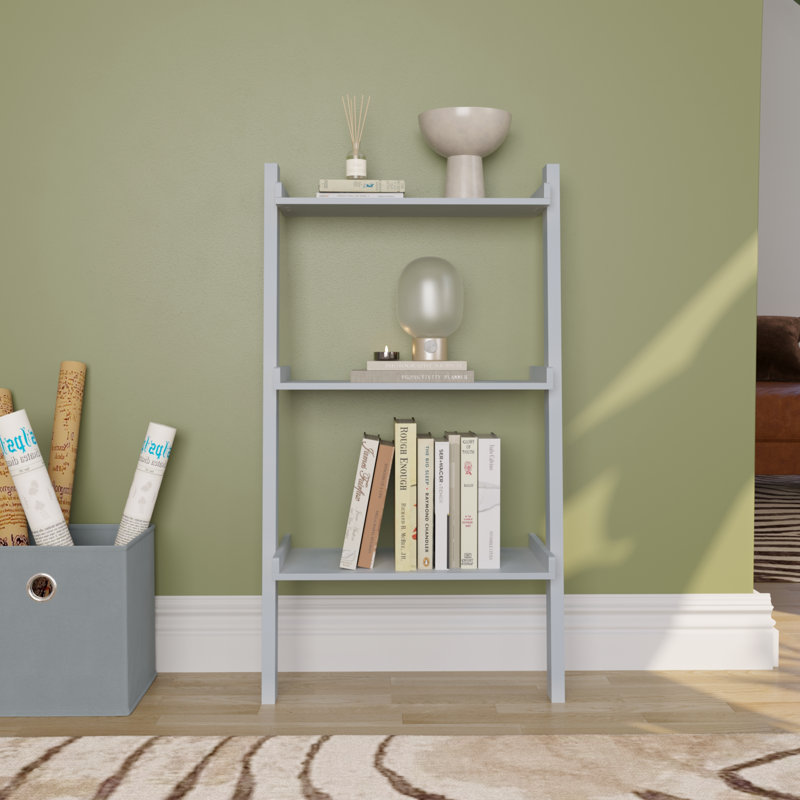 Ogilvie 56cm W Ladder Bookcase, Grey, 100.5cm H