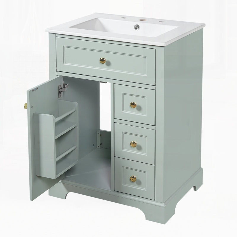 Meuble-lavabo 24 po avec lavabo, Vert
