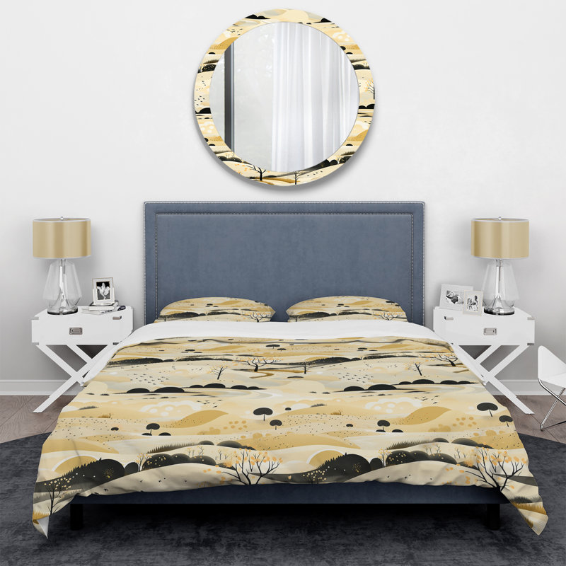 Ensemble de housse de couette en microfibre Amonnie, Housse de couette pour grand lit et 2 taies décor