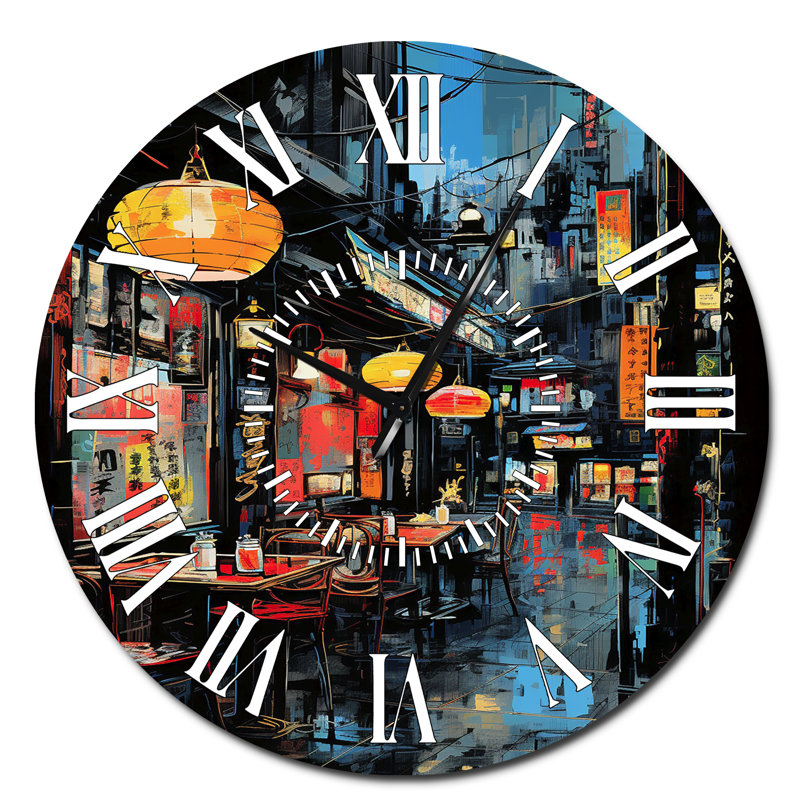 Horloge murale Japon I Street Art Alleyway I, Surdimensionné