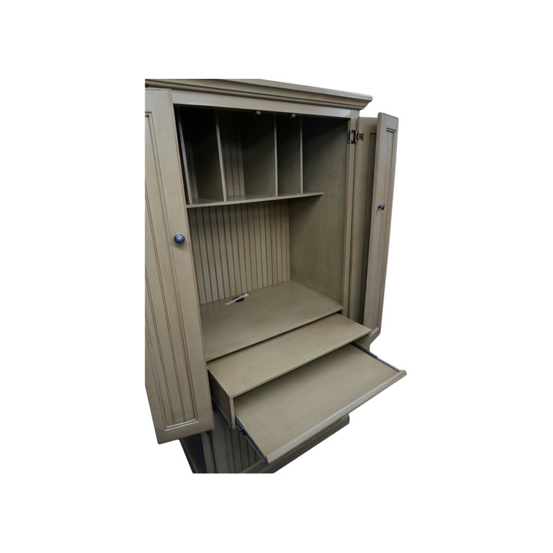 Bureau armoire en bois massif Neasa, Sauge d'automne