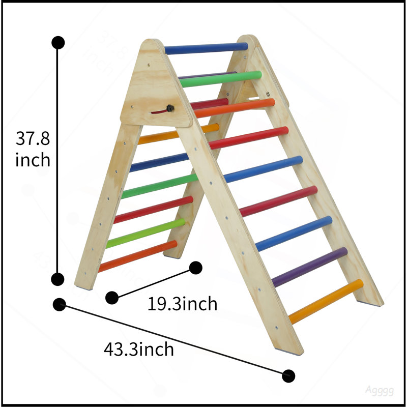 Échelle triangulaire pliable en bois Fionafurn, salle de jeux Montessori pour tout-petits et enfants de 1 à 7 ans (Multicolore)