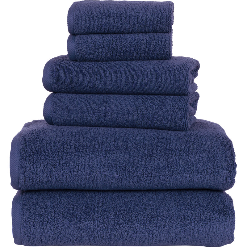 Ensemble de serviettes de six articles Raheeb ‑ serviettes de bain, serviettes à main et débarbouillettes en coton, toutes lavables à la machine