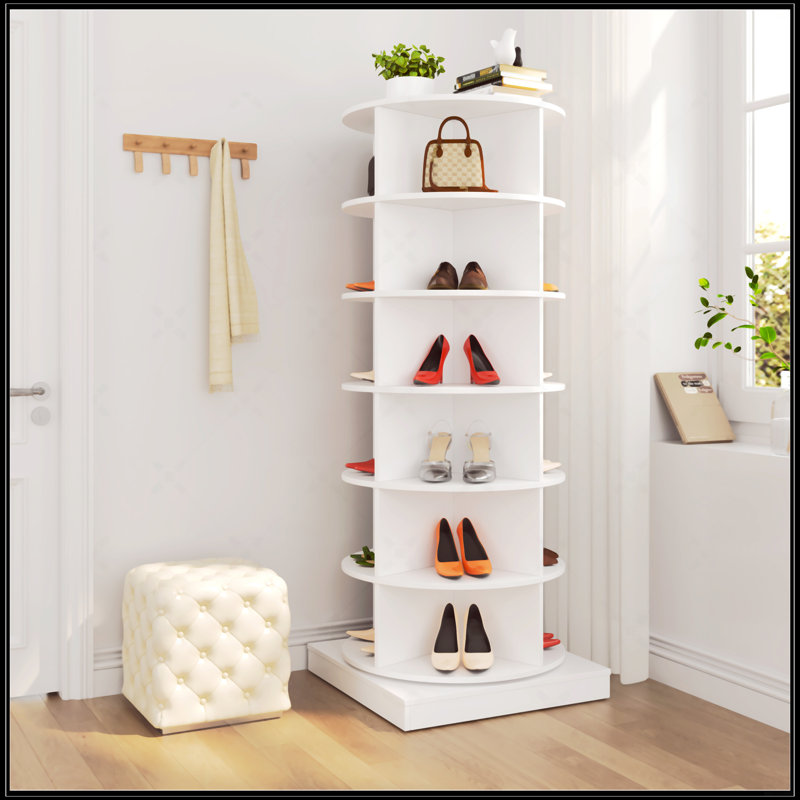 360 Rotating Shoe Cabinet 7 Layers, 23.62" H x 56.14" W x 23.62" D, Green