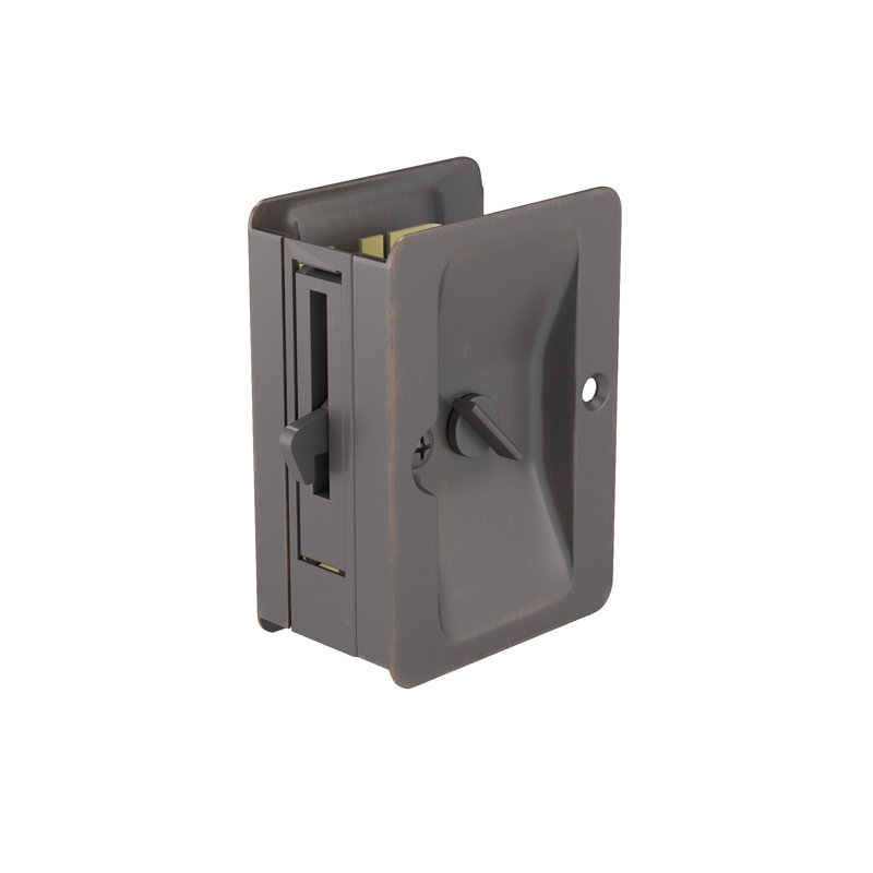 Rectangular Pocket Door Hardware, Oil Rubbed Bronze