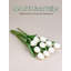Tulipes artificielles - 12 tiges de fleurs de faux tulipes blanches avec feuilles vertes, 5,5 x 2,8 x 2,0 po