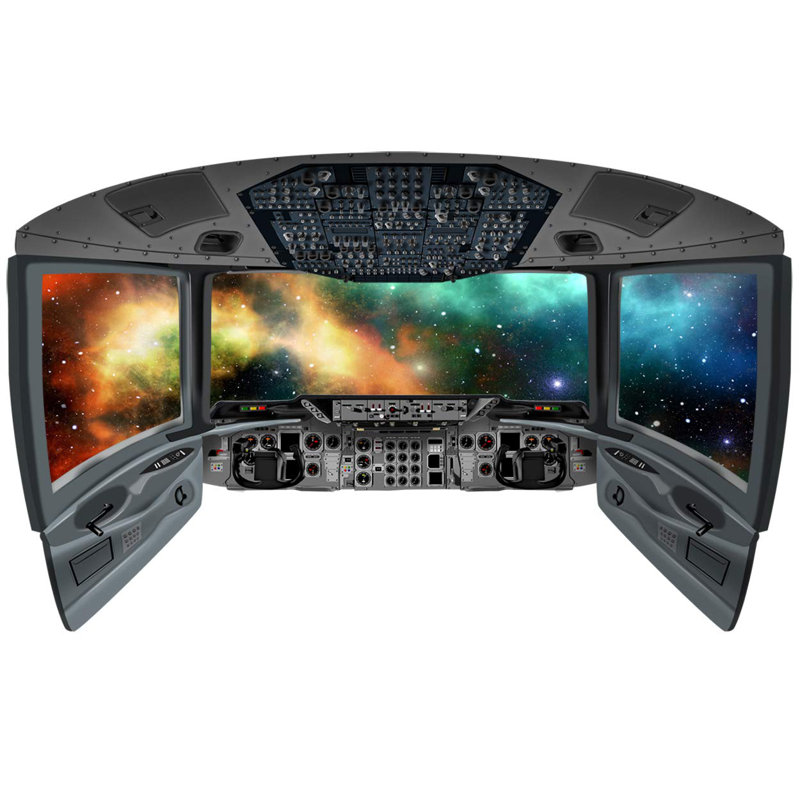 Murale d’espace extérieur pour cockpit à navette spatiale galaxy 3d Anvi, H 24 po x l 40 po