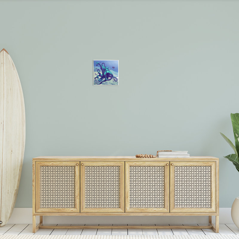 «Vivid Underwater Octopus», art mural sur bois