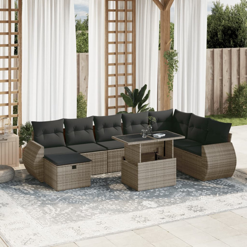 Ensemble de canapé de jardin Vidaxl gris