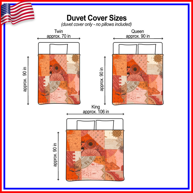 Bohemian Patchwork Pattern Duvet Covers, Twin
