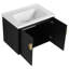 Meuble-lavabo de salle de bain avec lavabo 40 po, portes à fermeture en douceur, châtaignier noir, meuble-lavabo mural à fixation murale, finition châtaignier