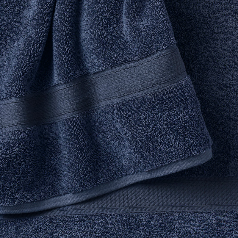 Rane Plush Cotton Bath Towel, Midnight Navy
