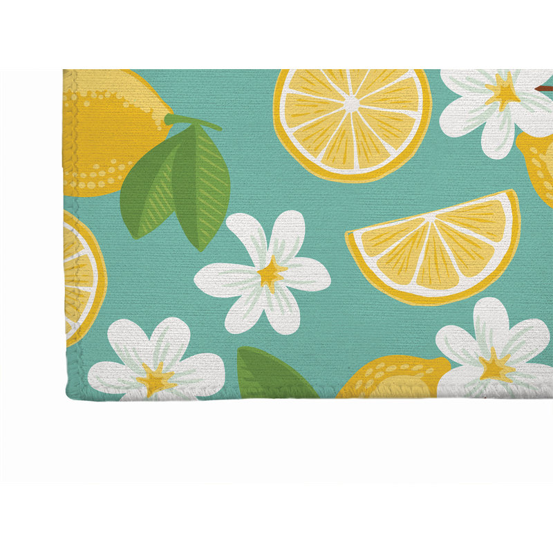 Paillasson Lemmie, Vert foncé / orange, L 60 po x L 84 po