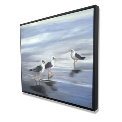 Three Gulls - Bird Marine, reproduction d'art sur toile encadrée