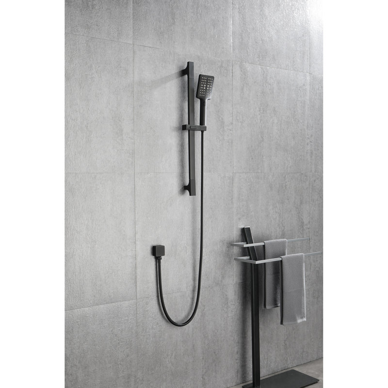 Douche à main en acier inoxydable noir mat, barre coulissante de 28 pouces, boyau de 59 pouces, hauteur réglable, différents modes de pulvérisation pour et relaxant, douche réglable en acier pour bain d'animaux de compagnie, personnalisable