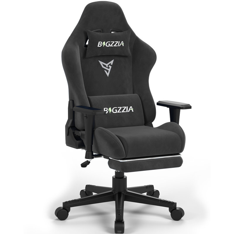 Ivy Bronx Adjustable Swiveling PC & Racing Game Chair in Black