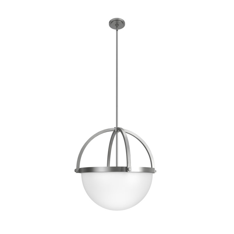 Wedgefield 3 Light Globe Pendant, 78.5" H x 22" W, Brushed Nickel, 4 Lights