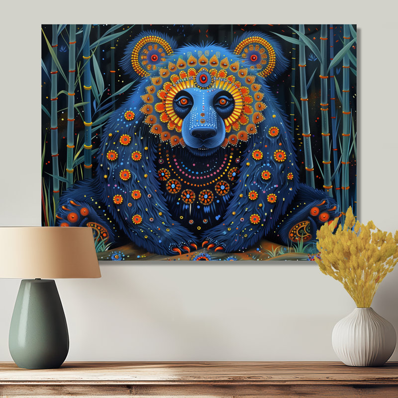 Décoration murale panda bleu bleu, mystique et panda II, Sans cadre, H 12 po x l 20 po