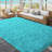 Shag Area Rugs for Living Room, 9x12 ft Soft Fluffy Rugs for Bedroom, Nursery, Kids Room Home Decor, Teal Blue-1523270403