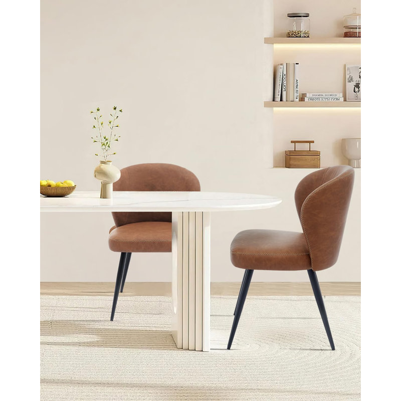 Faux Leather Accent Chair, Brown