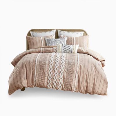 Gracie Mills Modesto Printed Cotton Comforter Set with Chenille