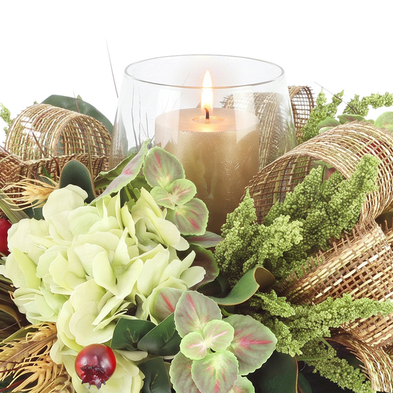 Hydrangea And Heather Floral Centerpiece