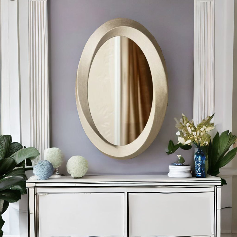 Brentwood Retro Manufactured Wood Oval Mirror