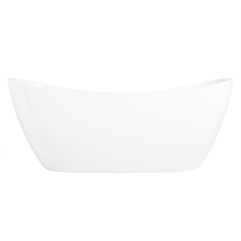 Sheba 72" Freestanding Soaking Acrylic Bathtub, White