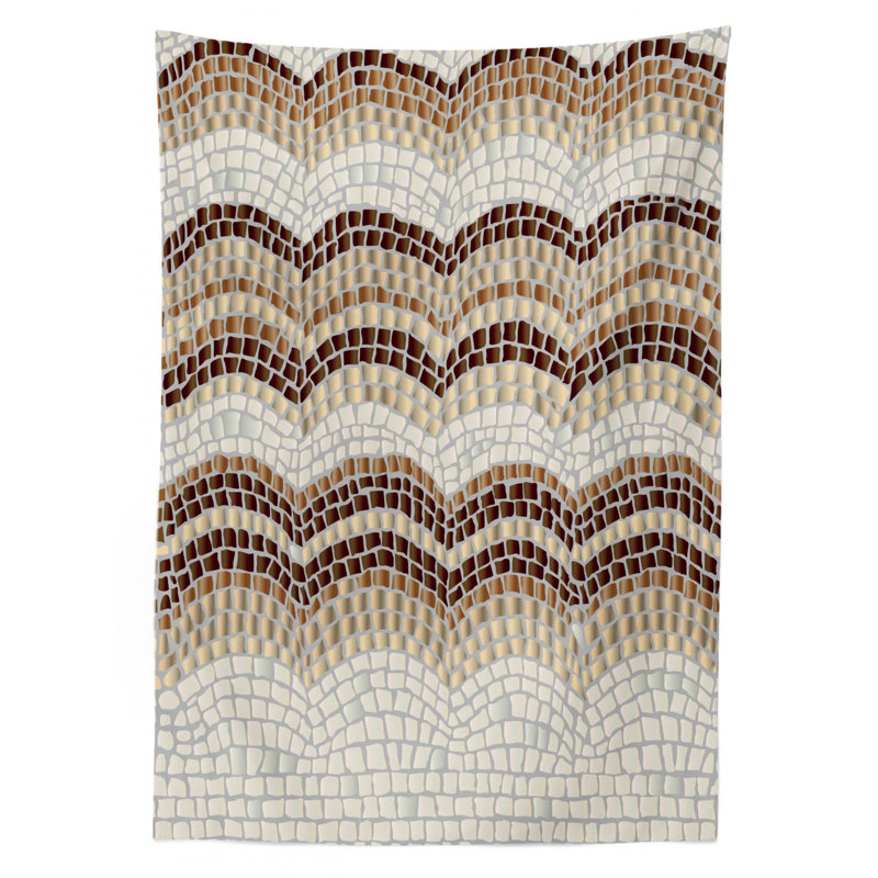 Gradient Mosaic Waves Tablecloth, 84" L x 60" W