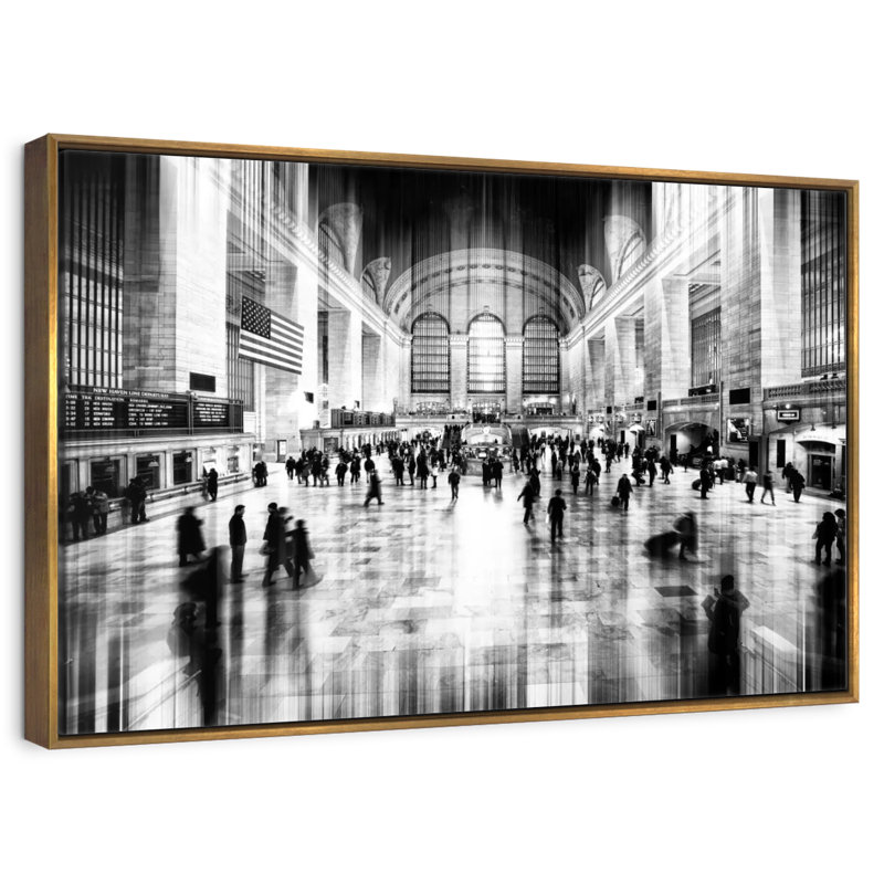 Urban Stretch Grand Central, 25" X 17", Floating Frame Gold