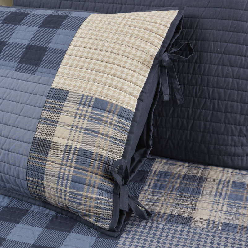 Woolrich Sunset Oversized Cotton Quilt Mini Set, King/Cal. King Quilt + 2 King Shams, Blue