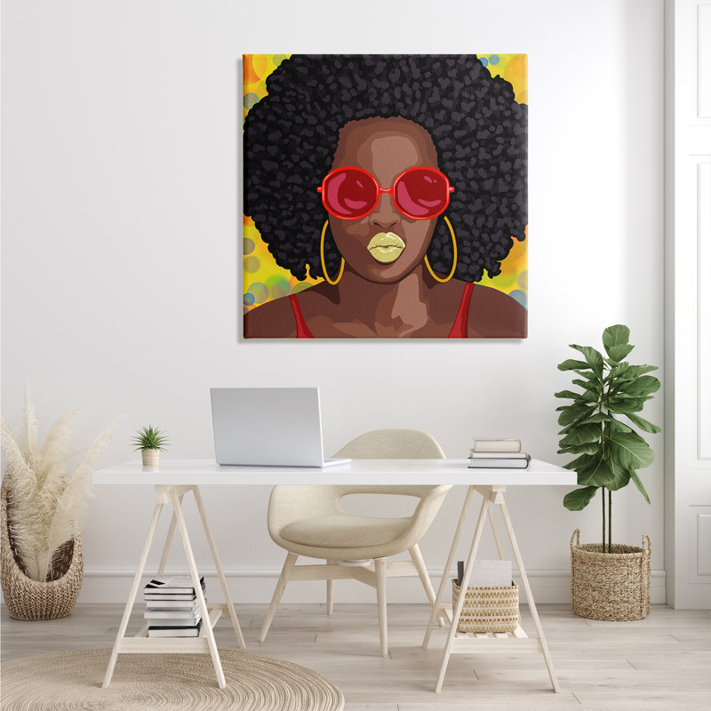 "Modern Glamour Pop Cosmetic", "Bold Lips" par Marcus Prime - impression sur toile, Toile tendue, H 36 po x l 36 po
