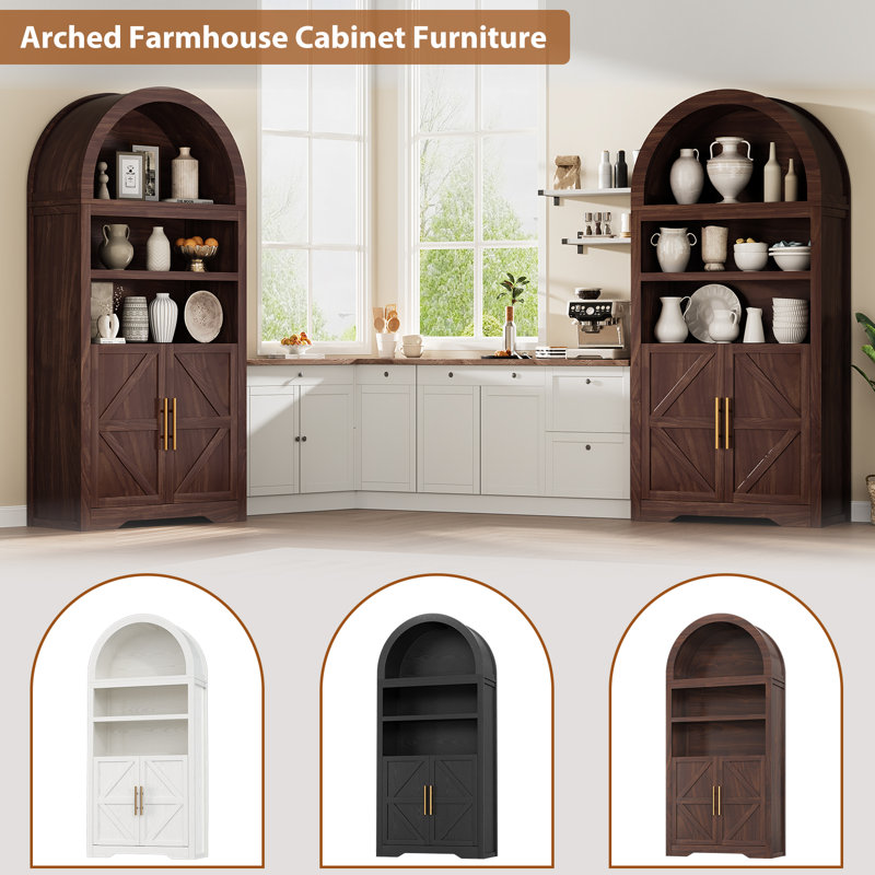 Winston Porter 70.9" Elowen Arched Storage Bookcase