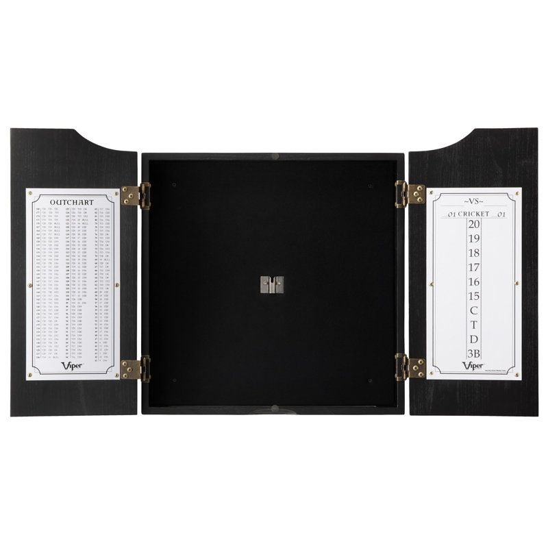 Hudson Black Solid Pine Dartboard Cabinet with Scoreboard