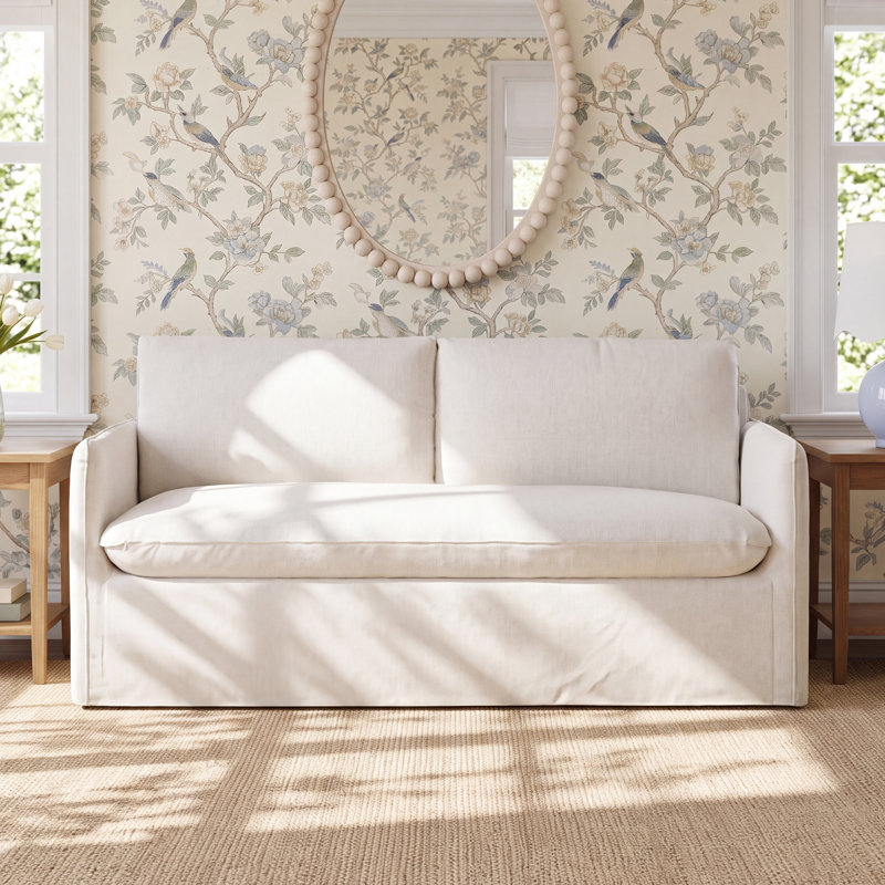 Bellatrix 72 " Slipcovered Loveseat, Nomad Snow Crypton® Chenille
