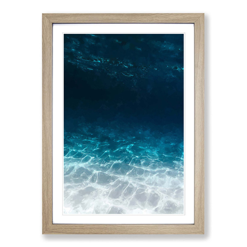 Under the Ocean in Abstract - Picture Frame Graphic Art Print, Oak Framed, 36cm H x 27cm W x 2cm D