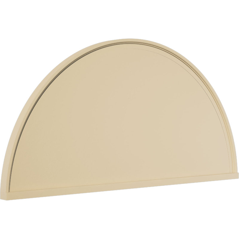Demi-rond signature fronton en uréthane, brun clair apprêté, 46 po x 23 po x 2 po, Aucune, Lisse
