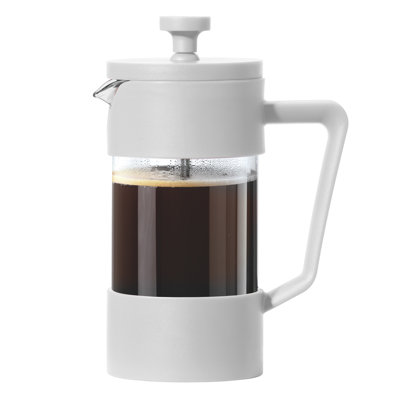 Cafetière OGGI French Press (12 oz) - verre borosilicaté, cafetière, tasse simple, capacité de 3 tasses, blanc