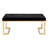 Fashionable Bench In Black And Gold For Bedroom With Seat Champagne Rectangular Cushioned Metal