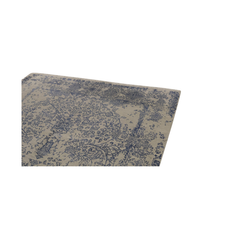 Hand-Knotted High-Quality Silver and Blue Area Rug